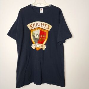 Knights of the 21st century black tee 2xl
